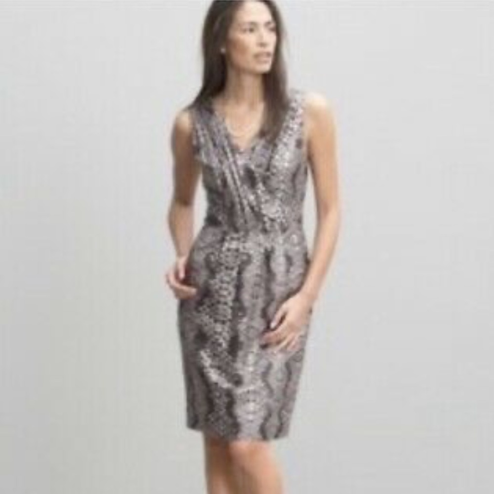 Banana Republic silk snake print dress 6P